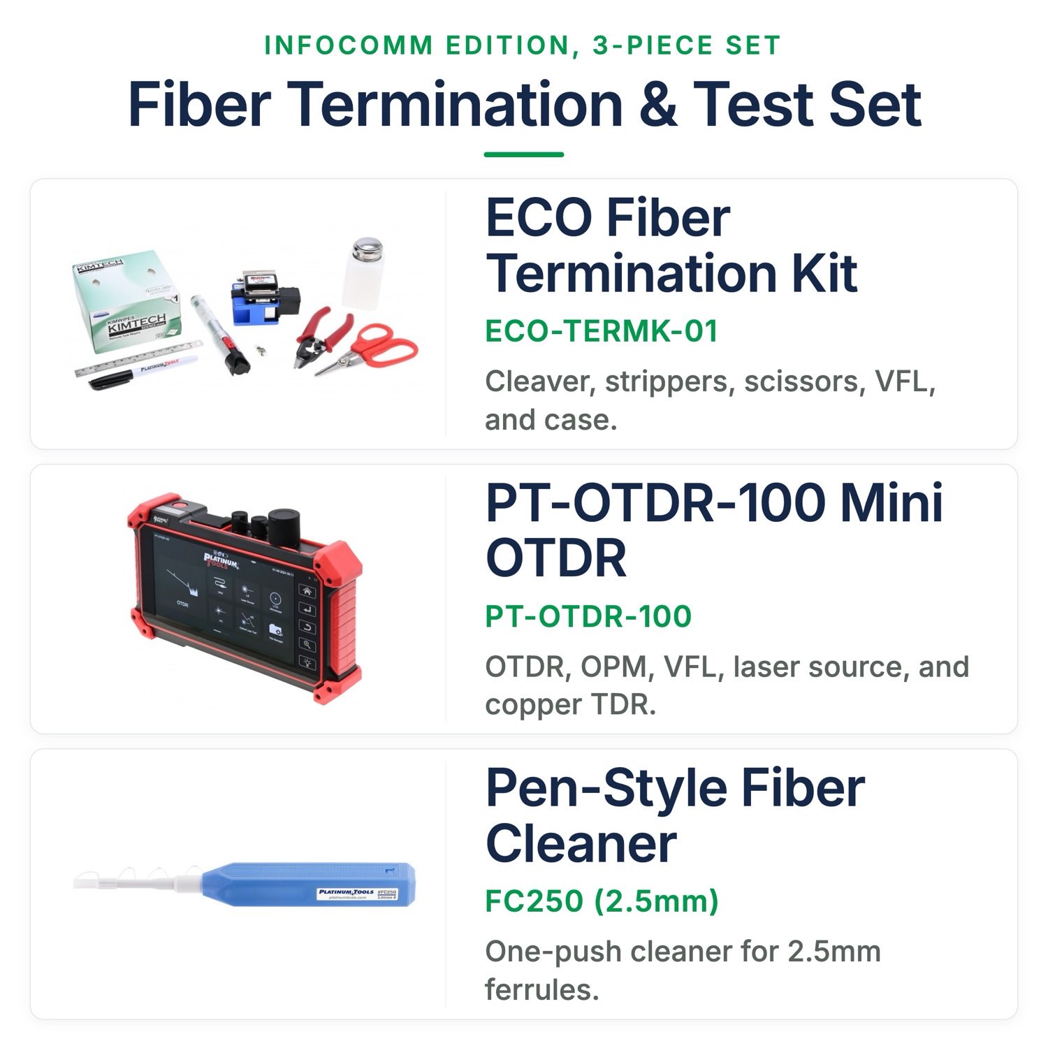 Platinum Tools Fiber Termination & Test Set (InfoComm Edition)